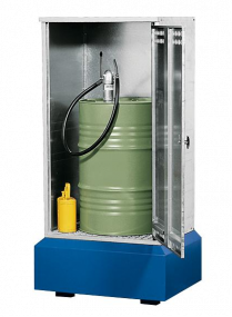 Vatenopslagdepot verzinkt, met natuurlijke ventilatie voor 1 vat à 200 liter