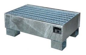 Stalen verzinkte lekbak (81ltr) - met rooster - 90x80x22cm
