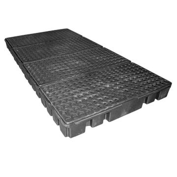 8-Drum Low Profile Spill Pallet - Black Diamond