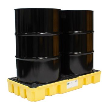 2-Drum Low Profile Spill Pallet - Black Diamond