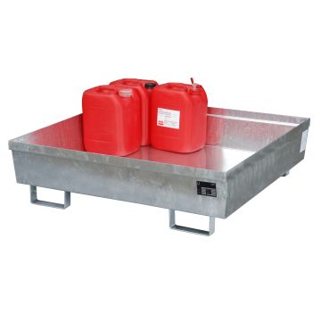 Staal verzinkte lekbak (308ltr) - opvangbak - 120x120x33,5cm