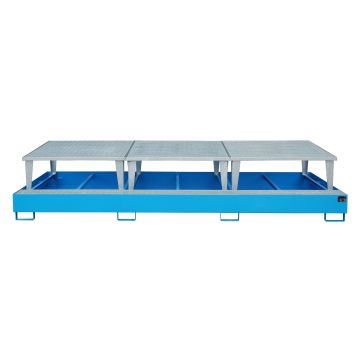 Staal gelakte lekbak (1165ltr) - met rooster - 385x146x78cm