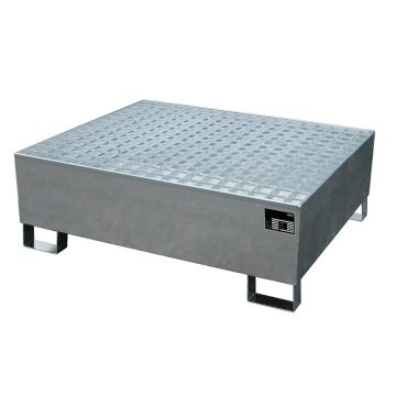 Staal verzinkte lekbak (240ltr)-120x120x28 - met rooster