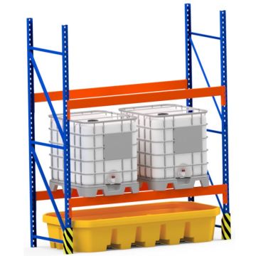 Kunststof opvangbak 266,5 x 130 x 50 cm voor magazijnstelling