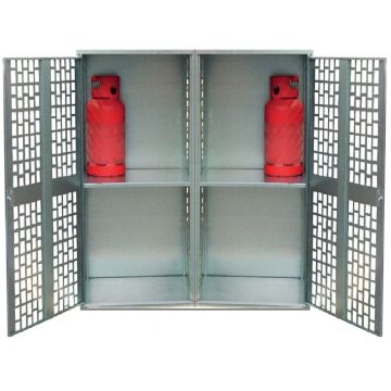 Gasflessenkast - 2 deuren - verzinkt - 20 x 11 kg