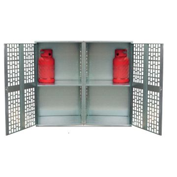Gasflessenkast - 2 deuren - verzinkt - 20 x 11 kg