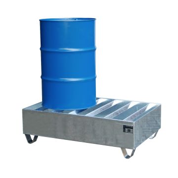 Staal verzinkte lekbak (242ltr) - met rooster - 120x80x36cm