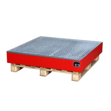 Stalen gelakte lekbak (255ltr) - met rooster - 120x120x18,5cm