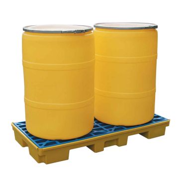 SC-SD2 Kunststof LDPE opvangbak werkvloer met rooster en heftrucksleuven, 132 x 66 x 15cm