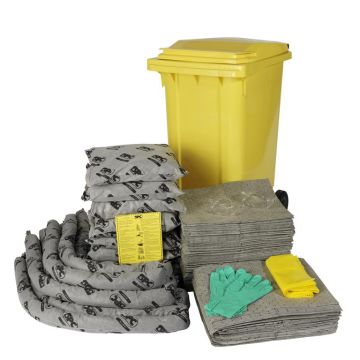 Alle vloeistoffen spill kit 240 ltr rolcontainer economic
