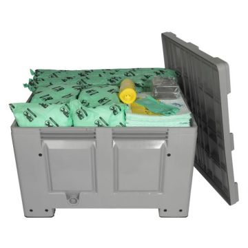 Chemicaliën Spill kit - 300 ltr - kunststof container met deksel