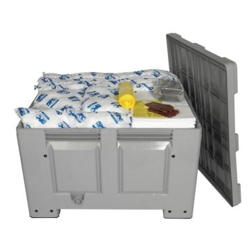 Olie spill kit 300 ltr reliable opgeborgen in grijze kunststof box